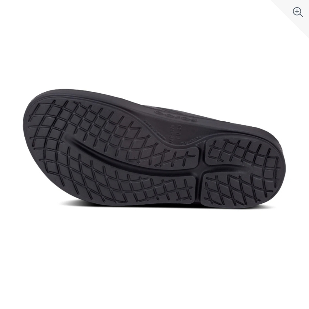 OOFOS Women's Dark Gray Black Comfort Sandals - Picture 10 of 11